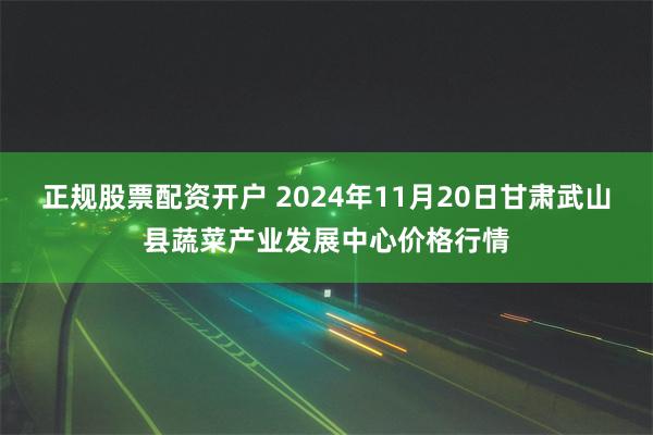 正规股票配资开户 2024年11月20日甘肃武山县蔬菜产业发展中心价格行情