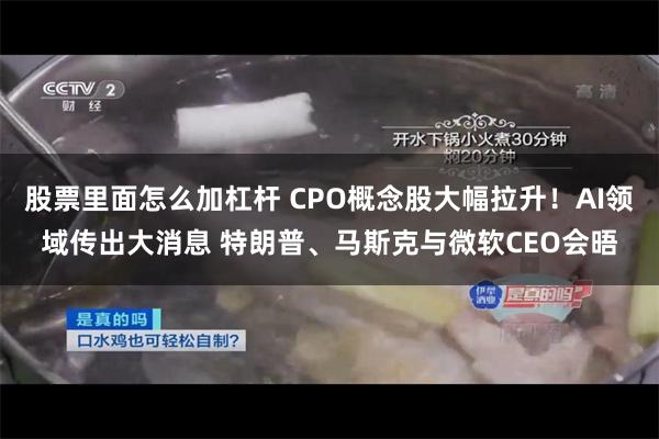 股票里面怎么加杠杆 CPO概念股大幅拉升！AI领域传出大消息 特朗普、马斯克与微软CEO会晤