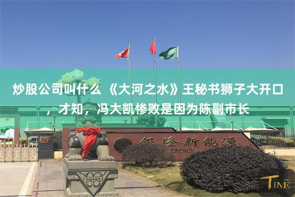 炒股公司叫什么 《大河之水》王秘书狮子大开口，才知，冯大凯惨败是因为陈副市长